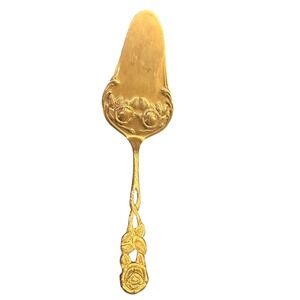 Solingen Germany Gold Plated Hildesheimer Rose Cake Server 18/10 Stainless Steel